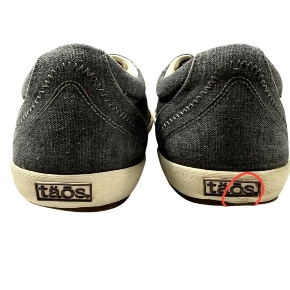 Taos Star Charcoal Canvas Low Top Sneakers Womens 10 Grey STA-1284 Walking Shoes